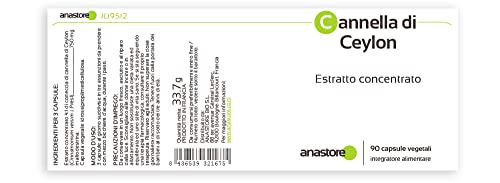 Canela de Ceilán* Antioxidante, ayuda con los problemas digestivos* 250 mg / 90 cápsulas * Reduce el nivel de glucosa en sangre * Fabricado en FRANCIA