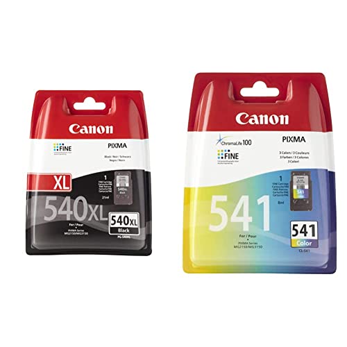 Canon PG-540XL Cartucho de tinta original Negro XL + CL-541 Cartucho de tinta original Tricolor para Impresora de Inyeccion de tinta Pixma