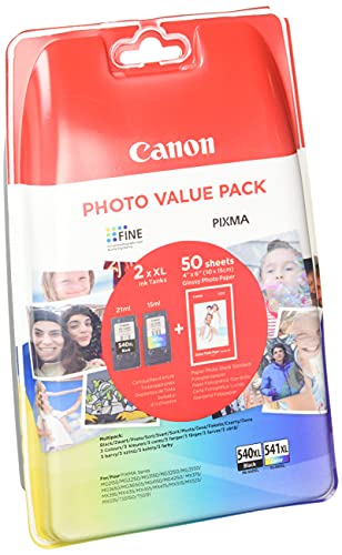 Canon PG-540XL+CL-541XL tinta original BK XL+Tricolor XL Impresora Inyeccion tinta Pixma MG2150-2155-2250-2255-3150/55-3250/55-3550-3650-3650S-4150-4250-MX375-395-435-455-475-515-525-535S-TS5150-5151