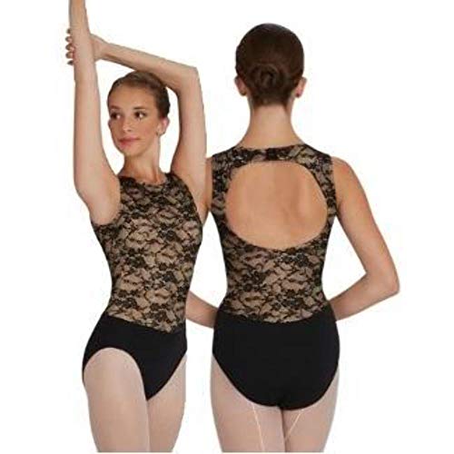 Capezio Tank Leotard Whisper Vintage, 126, Negro, M