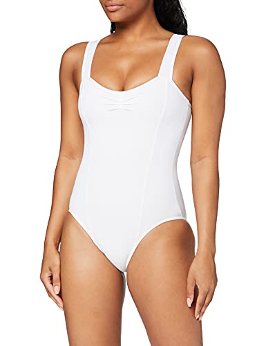 Capezio TC0001 - Maillot con correa ancha, color blanco, M