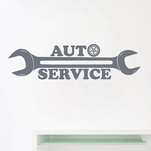 Car Service Logo Vinilo Adhesivo de pared Calcomanía Reparación Estación de autobuses Letrero Art Sticker Mural Art Deco Garaje Pared Decoración de ventana Adhesivo de pared Otro color 88x24 cm