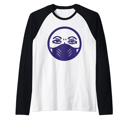 Cara de Joker Rummikub enmascarado azul Camiseta Manga Raglan