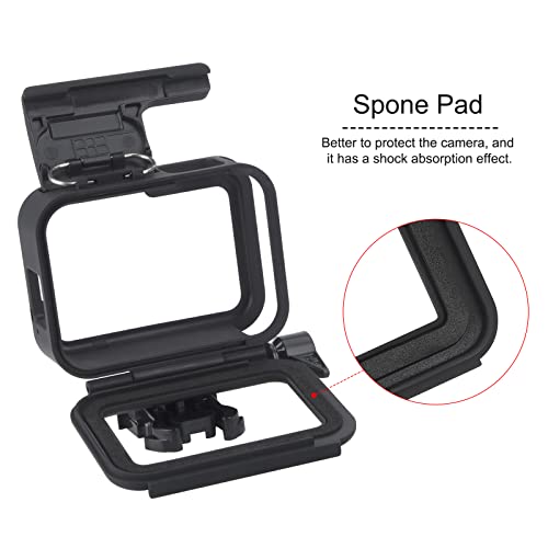 Carcasa Protectora para GoPro Hero 8 Black Marco Montura Plástico Funda con Instale la Base y los Tornillos Negro