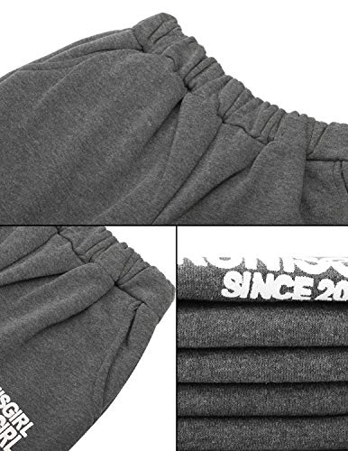 CARINACOCO Mujer 3pcs Chándal Encapuchada Casual Conjuntos Deportivos Otoño Invierno Sudadera con capucha Sweatshirt + Hoodie Chaqueta Chaleco + Pantalones Gris XL