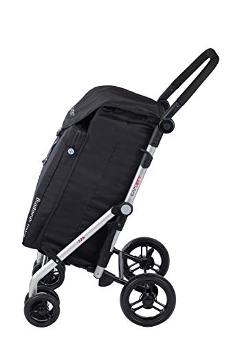 CARLETT - Carro de la Compra de 4 Ruedas Plegable con Bolsa Isotérmica de 11L de Capacidad | Carrito de Gran Capacidad de 65L/32kg con Manillar Regulable y Freno de Seguridad | Modelo Lett470 | Negro