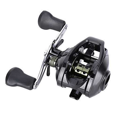 Carretes de pesca Baitcasting Reel Todo el carrete de metal Reel de perfil de bajo perfil 7.2: 1 Línea de pesca de freno magnético Línea de la rueda Carrete de arrastre de la carreta izquierda / derec