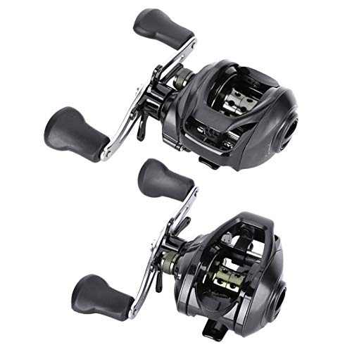 Carretes de pesca Baitcasting Reel Todo el carrete de metal Reel de perfil de bajo perfil 7.2: 1 Línea de pesca de freno magnético Línea de la rueda Carrete de arrastre de la carreta izquierda / derec