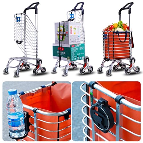 Carro, Carro de la Compra multifunción de Gran Capacidad Carro de Escalera Plegable Carro Antiguo Carro Multiusos Regalo para Padres Bolsas de Compras Cestas (Tamaño: 52 * 38 * 105cm)