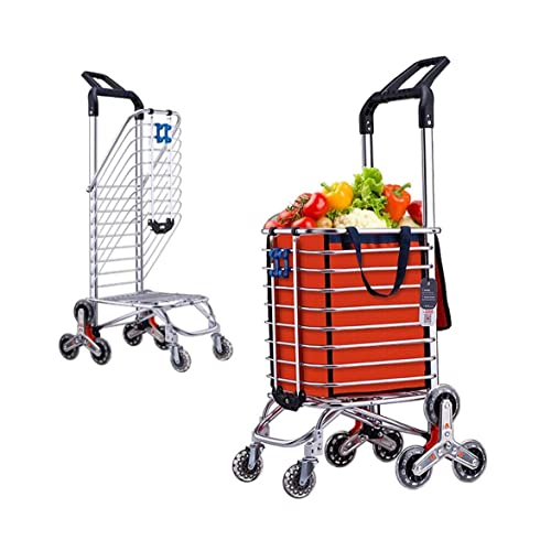 Carro, Carro de la Compra multifunción de Gran Capacidad Carro de Escalera Plegable Carro Antiguo Carro Multiusos Regalo para Padres Bolsas de Compras Cestas (Tamaño: 52 * 38 * 105cm)