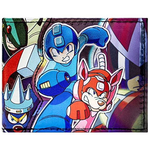 Cartera de Capcom Megaman Caracteres Brillantes Azul