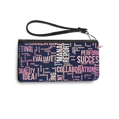 Carteras de Mujer Monedero Largo de Cuero Business Conceptual Colorful Word Clouds for Web Page Graphic Design Texture Catalog Wallpaper or baPU de Moda Cartera con Tarjetero para Mujer Organizar One