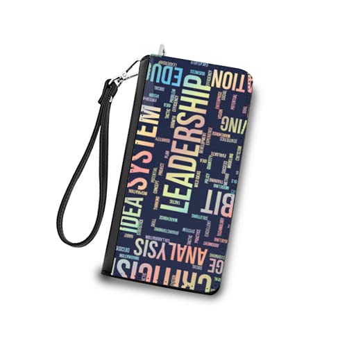 Carteras de Mujer Monedero Largo de Cuero Business Conceptual Colorful Word Clouds for Web Page Graphic Design Texture Catalog Wallpaper or baPU de Moda Cartera con Tarjetero para Mujer Organizar One