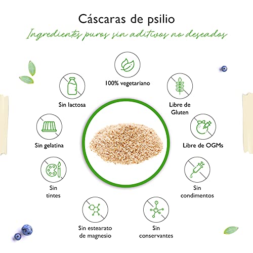 Cáscaras de psyllium 1,1 kg - 1100 g - Residuos controlados - 99% de pureza - Origen: India - Bajo en carbohidratos - Alto contenido en fibra - Sin aditivos - Vegano