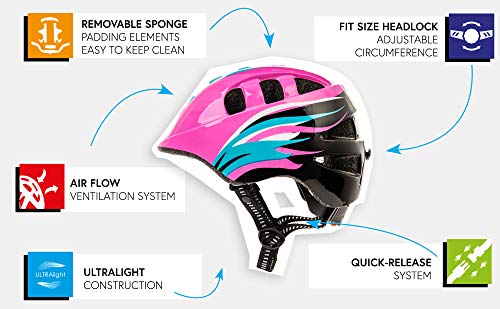 Casco Bicicleta Casco Biciclea Casco Bici Casco de Bicicleta para niños y jóvenes Casco MTB Carretera Ciclismo Skate Bicicleta patineta Patines monopatines MA-2 (M(52-56cm), Dots)