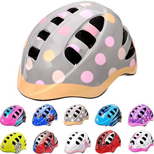 Casco Bicicleta Casco Biciclea Casco Bici Casco de Bicicleta para niños y jóvenes Casco MTB Carretera Ciclismo Skate Bicicleta patineta Patines monopatines MA-2 (M(52-56cm), Dots)