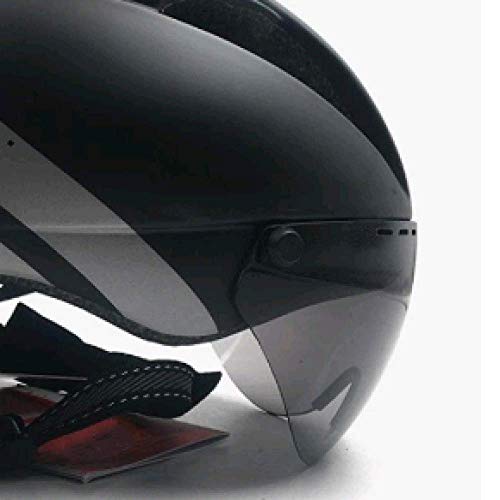 Casco Bicicleta Casco contrarreloj Ciclismo Casco para Hombres Mujeres Gafas Carrera Casco de Bicicleta de Carretera con Equipo de Bicicleta de Lente L blackgray1lens