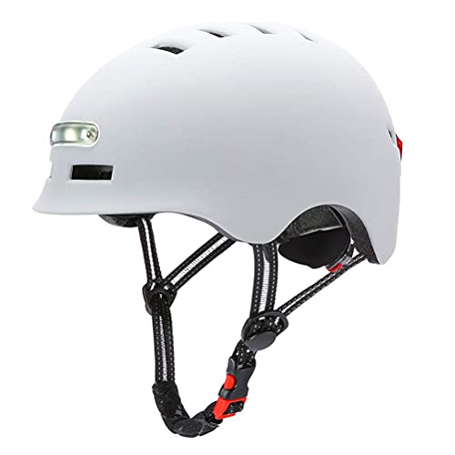 Casco Bicicleta Ciclismo para Adulto - Casco de Bicicleta con Luz LED Unisex Casco de Bicicleta Protegido para Carreras de Ciclismo Skateboarding al Aire Libre Seguridad Superligero Ajustable, L