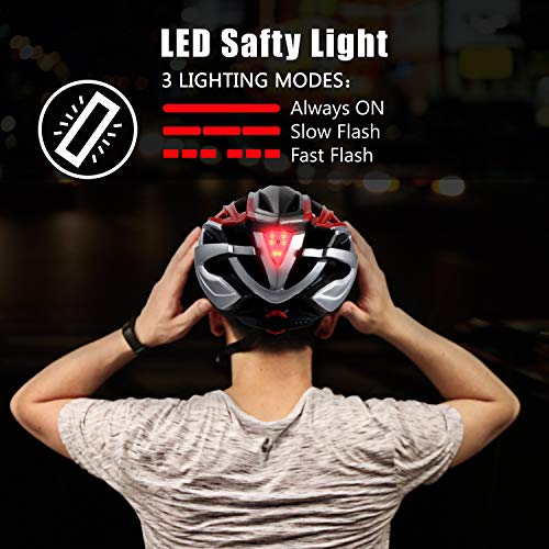 Casco bicicleta/Casco Bicic con luz,Certificado CE, casco bicicleta adulto con Visera Magnética Desmontable Gafas de Protección Super Light Casco Integral de Bicicleta Skateboarding Ski & Snowboard