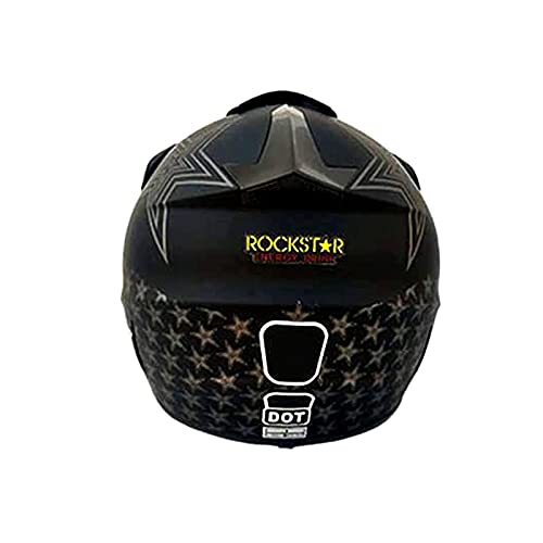 Casco de bicicleta de montaña con gafas y guantes, máscara de protección, casco para niños, casco de protección para moto, quad y cross (54-55 cm)