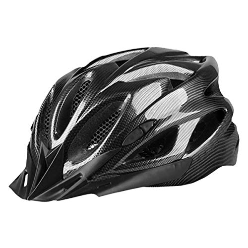 Casco de Bicicleta para Adulto Casco Ciclismo BMX Protector Ligero con Correa Ajustable y Visera Desmontable para Montar Protección de Seguridad Unisex para Carretera Montaña (Negro, 52-61cm)