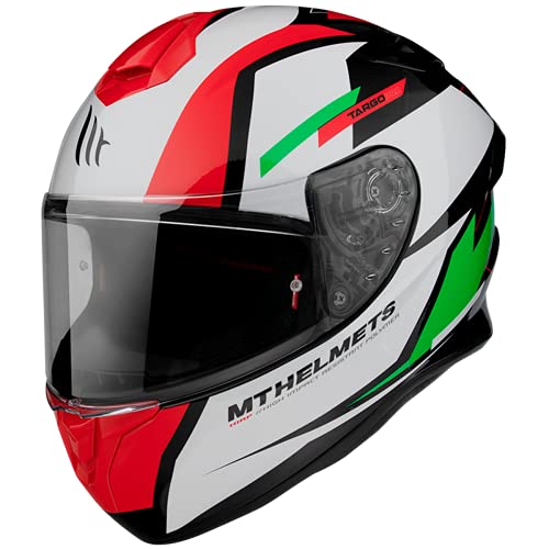 Casco Moto Integral homologado MT Targo Pro Modelo Sound C6 Verde Perlado Brillo Dot Unisex Talla M