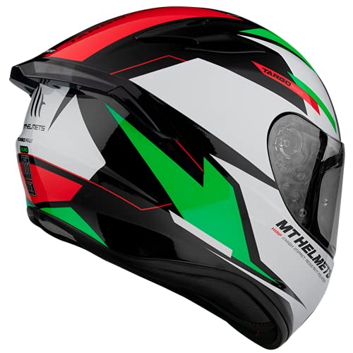 Casco Moto Integral homologado MT Targo Pro Modelo Sound C6 Verde Perlado Brillo Dot Unisex Talla M