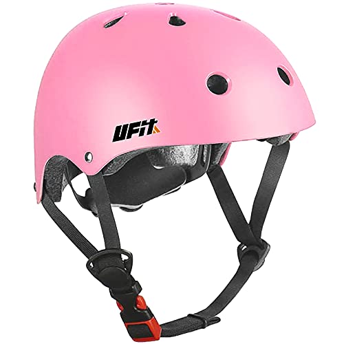 Casco para niños y niñas Casco cómodo Ajustable de Seguridad para patineta, patineta, Bicicleta (3-8 años) (Pink, S(3-8years Old))