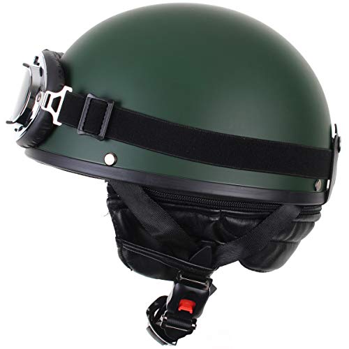 Casco Retro carcasa media - verde oliva Größe M