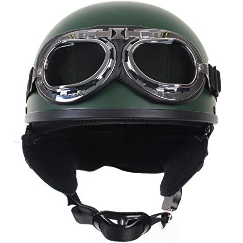 Casco Retro carcasa media - verde oliva Größe M