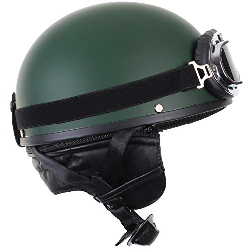 Casco Retro carcasa media - verde oliva Größe M