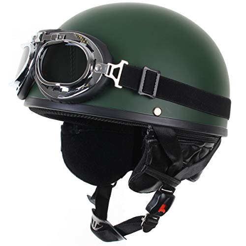 Casco Retro carcasa media - verde oliva Größe M