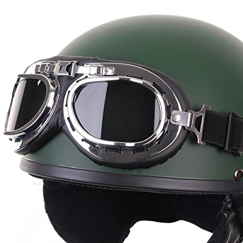 Casco Retro carcasa media - verde oliva Größe M