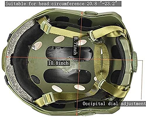 Casco Táctico Fast MH Combinado, con Protección Auditiva Plegable, Máscara de Malla de Media Cara y Gafas para el Juego de Juego Airsoft Paintball CS