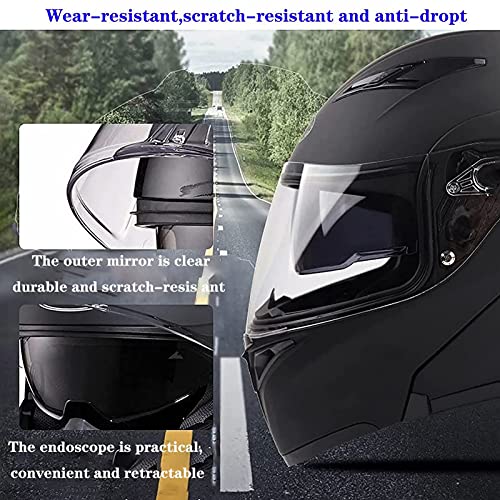 Cascos de Moto Bluetooth Modulares con Doble Visera Casco Integrado Motocross Racing Micrófono de Auricular con Altavoz Incorporado Dot/ECE Homologado C,M=57~58CM