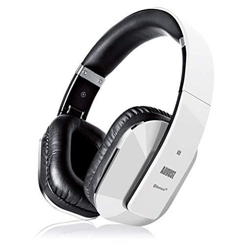 Cascos Inalámbrico con aptX Baja Latencia, Auriculares Bluetooth de Diadema Plegable August EP650 con Micrófono, NFC Auriculares Estéreo Inalámbricos para TV, Móvil, PC - Autonomía 15 Horas