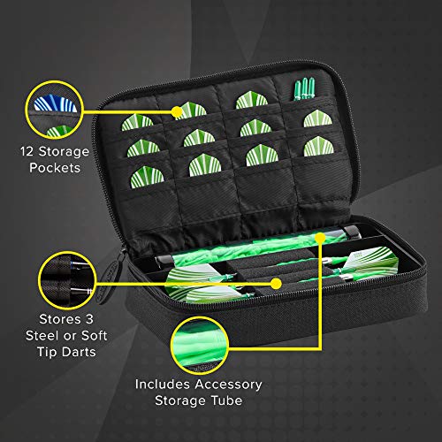 Casemaster by GLD Products Plazma - Estuche para Dardos con Cremallera Negra