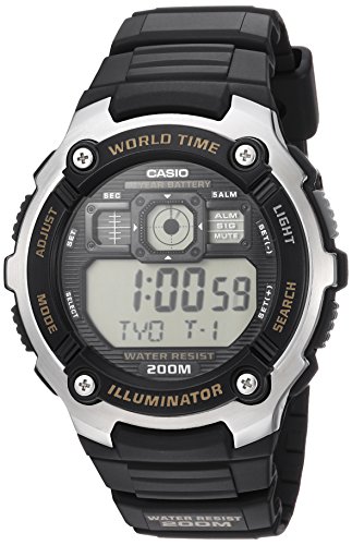 Casio Ae-2000w-9av Reloj Digital para Hombre Colección Youth Caja De Resina Esfera Color Gris