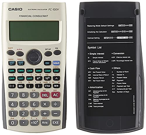 CASIO FC-100V Calculadora Financiera, 13.7 x 80 x 161 mm, color gris