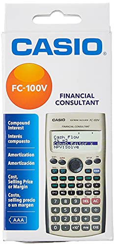 CASIO FC-100V Calculadora Financiera, 13.7 x 80 x 161 mm, color gris