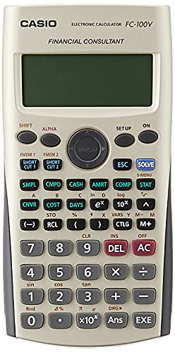 CASIO FC-100V Calculadora Financiera, 13.7 x 80 x 161 mm, color gris