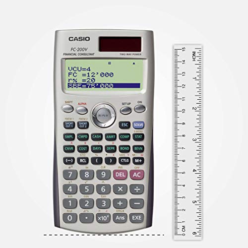 Casio FC-200V - Calculadora financiera, 12.2 x 80 x 161 mm, dorado