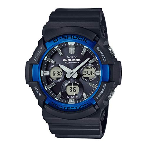 Casio G-SHOCK Reloj Analógico-Digital, Reloj radiocontrolado y solar, 20 BAR, Azul/Negro, para Hombre, GAW-100B-1A2ER