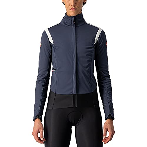 castelli Alpha Ros 2 W Jacket Chaqueta, Mujer, Dark Steel Blue/Soft Pink-Soft Pink, M