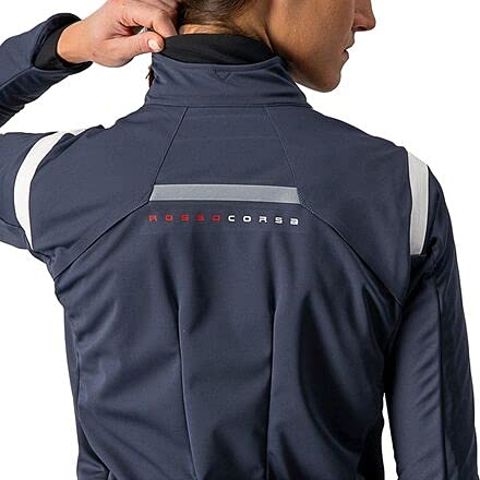 castelli Alpha Ros 2 W Jacket Chaqueta, Mujer, Dark Steel Blue/Soft Pink-Soft Pink, M