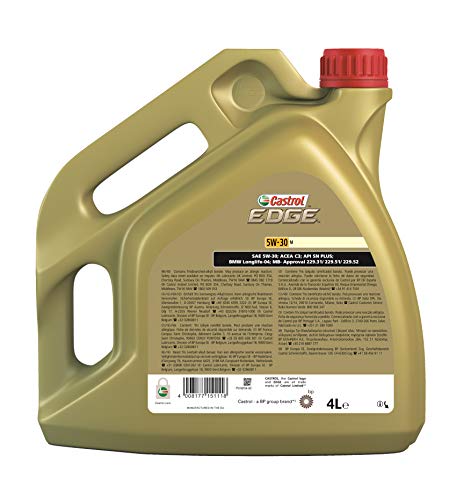 Castrol 15BF69 Edge Titanium 5W30 M 4L, Dorado, 4 L