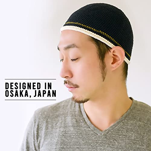 Casualbox Hombres cráneo gorra gorros beanie mano De Punto elástico Japonés negro