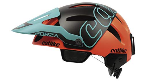 Catlike Forza SIN MENTONERA - Casco, Unisex Adulto, Multicolor(Azul-Naranja-Negro)