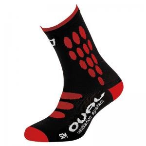 Catlike Oval Calcetín Deportivo, Unisex Adulto, Negro/Rojo, M