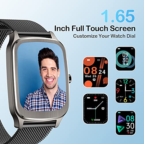 CatShin Smartwatch Mujer Reloj Inteligente Hombre Impermeable con Pulsómetro, Podómetro, Calorías, Brújula, 1.65 Pulgadas Pulsera Actividad Relojes Inteligentes Deportivo para Android iOS